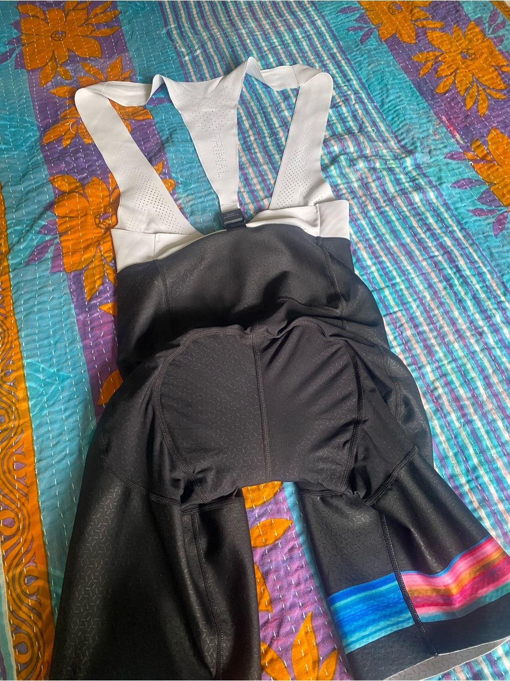 Primal ETHEROS Cycling Bib Shorts in Black with White Bib & Rainbow Accent - Picture 2 of 7